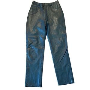 Vakko Sport black 100% leather vintage pants size 10